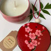  Hand Painted Cherry Blossom  Fridge Magnet Wood Slice Hanging Decoration