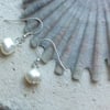 White Freshwater Pearl Dangle Earrings
