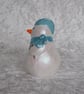 Small Blue Ceramic Christmas Xmas Snow Boy Figurine Ornament Decoration. - Image 2