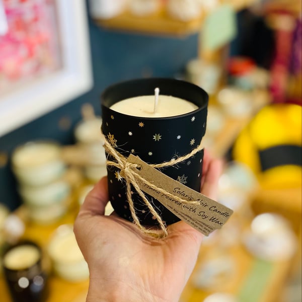 Solaris Noir Snowflake Candle with Box Perfectly Imperfect