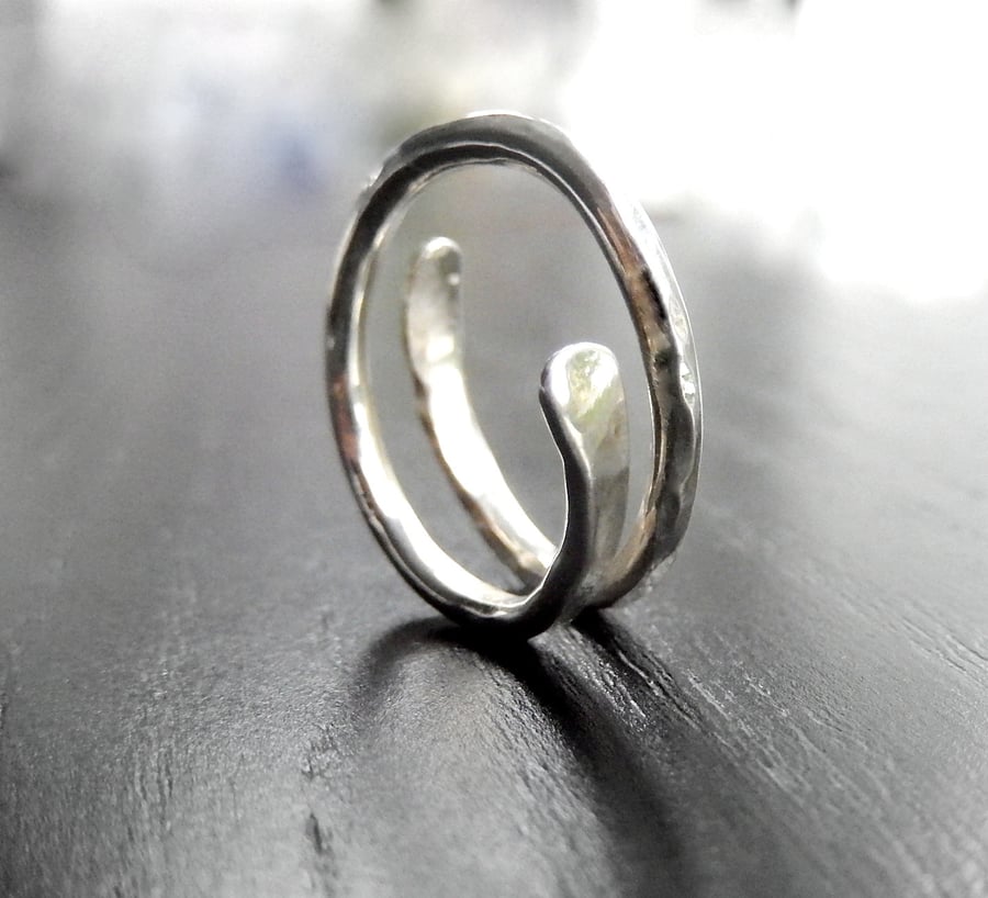 Silver ring, ring , silver spiral ring, simplistic range
