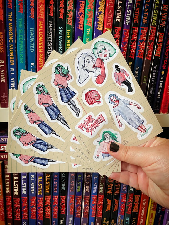 Fear Street Doodle Sticker Sheet - Gloss Vinyl Stickers - 90s Horror Reader Gift
