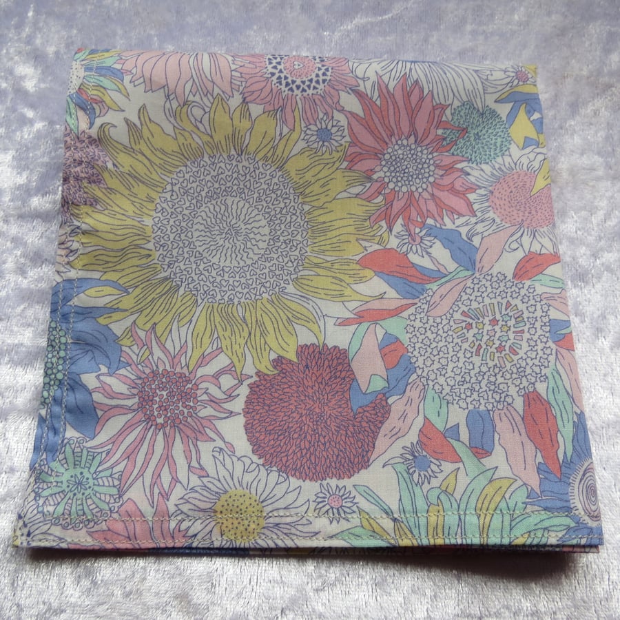 Liberty Lawn handkerchief. Floral design. Cotton handkerchief.