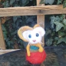 Whatcraft Seconds Sunday Needle Felted Cat Stands 9cm tall. Poseable