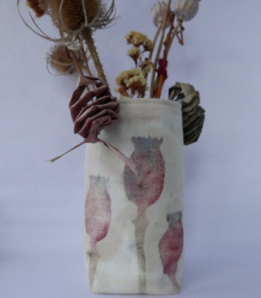 Poppy Printed Fabric Vase