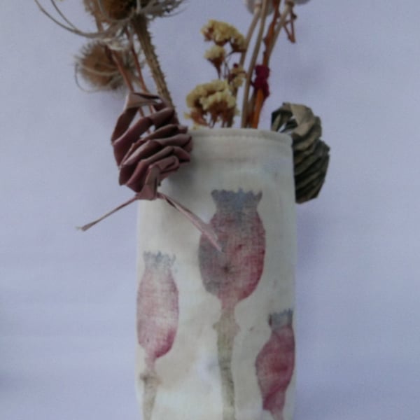 Poppy Printed Fabric Vase