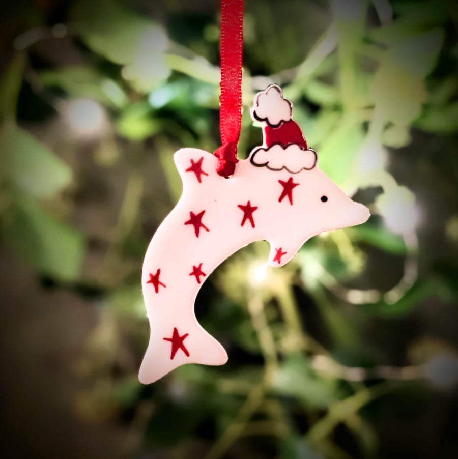 Christmas Decoration Handmade Dolphin Porcelain Ceramic