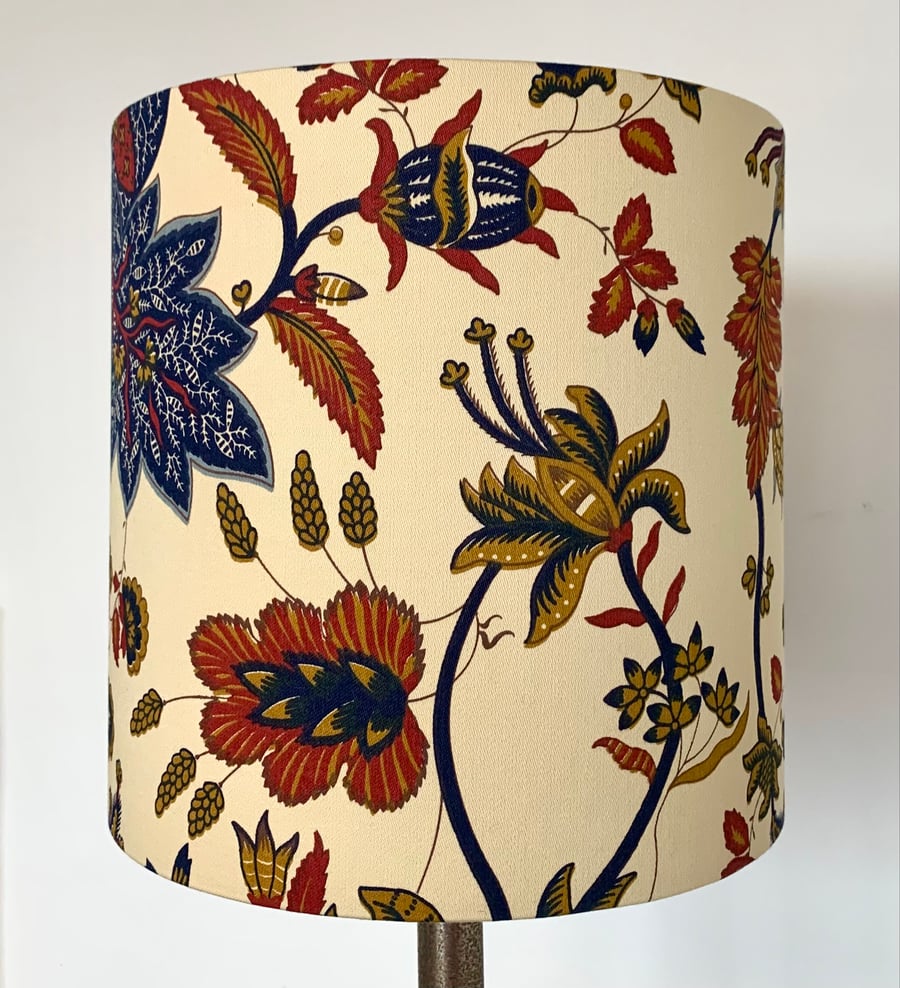 Arts and Crafts Style Navy Red Laura Ashley Vintage Fabric Lampshade option 