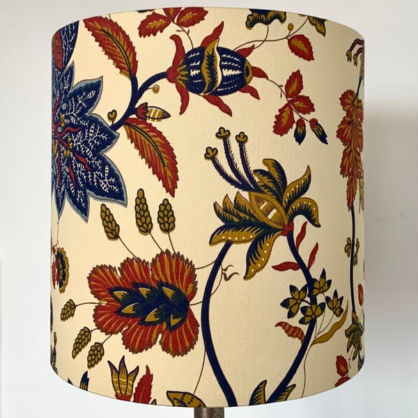 Arts and Crafts Style Navy Red Laura Ashley Vintage Fabric Lampshade option 