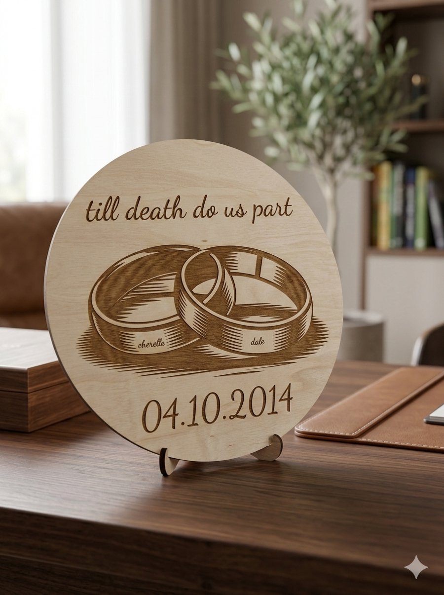 Personalised wedding plaque
