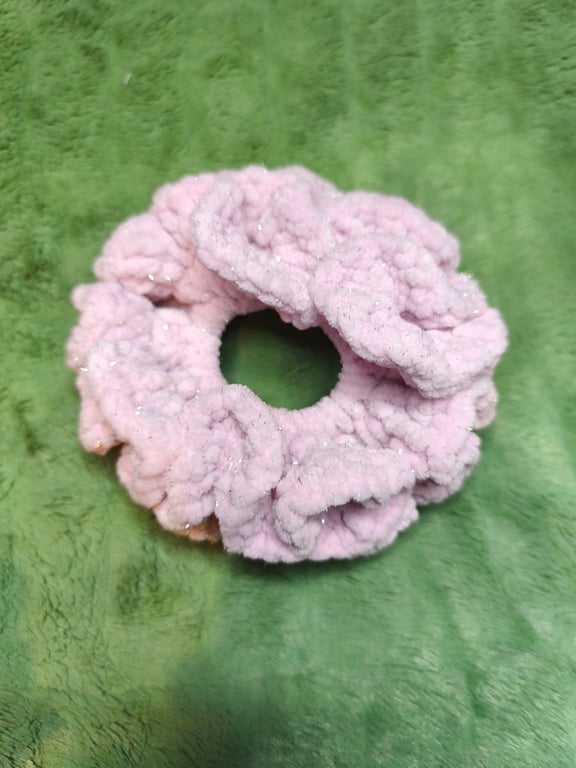 Light Pink Glitter Extra Large Scrunchies Hair Tie