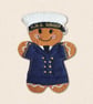 Wren Sailor Gingerbread Decoration - Embroidered Royal Navy Character