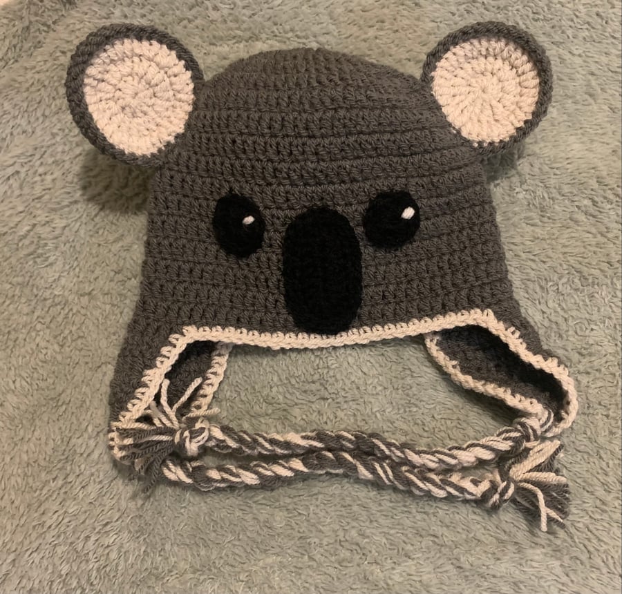 Koala crochet hat 