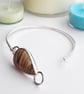 Picture Jasper Oval Cuff Bangle Sterling Silver Hallmarked Gift for her  - Image 6