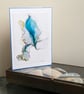 Wispy Iris Flower Greetings Card - Image 1