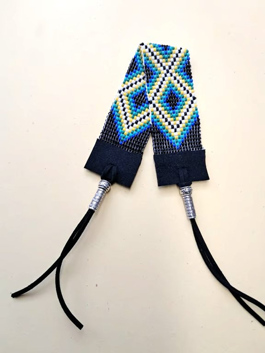 Seed bead Anklet with suede ties