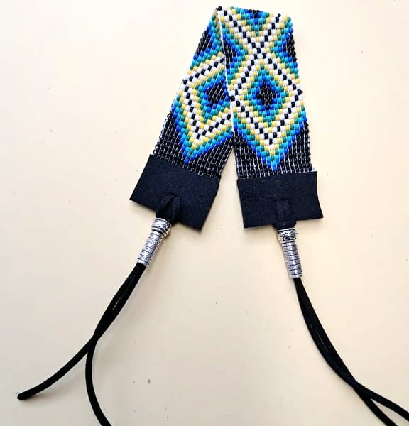 Seed bead Anklet with suede ties