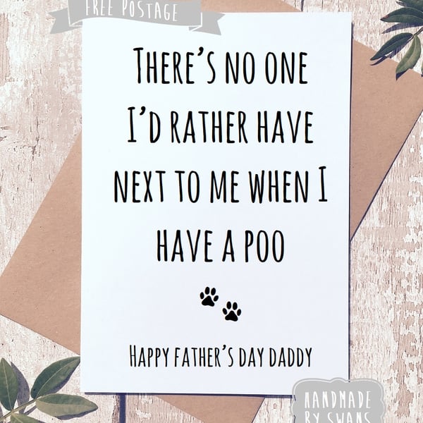 There's no one i'd rather have next to me. Funny Father's day greeting card