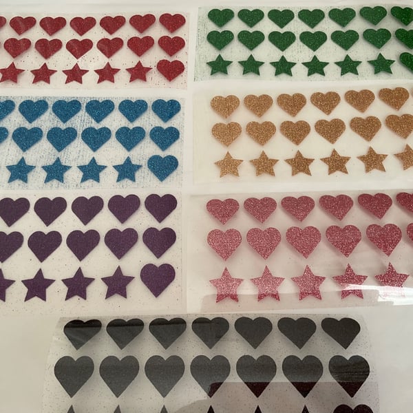 Heart-shaped htv iron on vinyl decal stickers. 