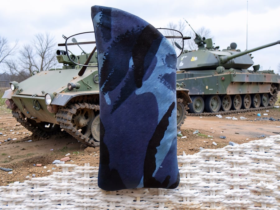Camo Blue Glasses Case 