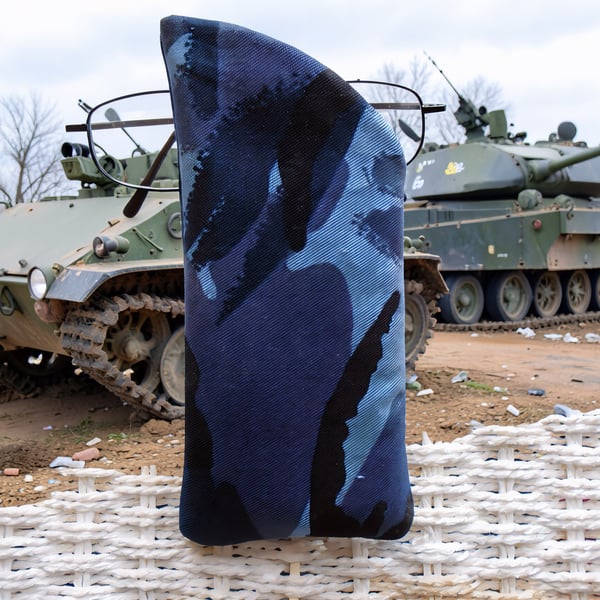 Camo Blue Glasses Case 