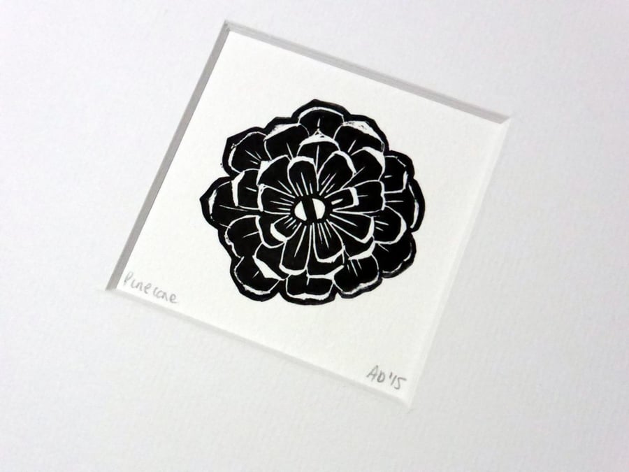 Pinecone LINO PRINT AUTUMN 