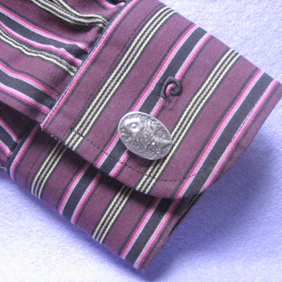 Fish cuff links in pewter