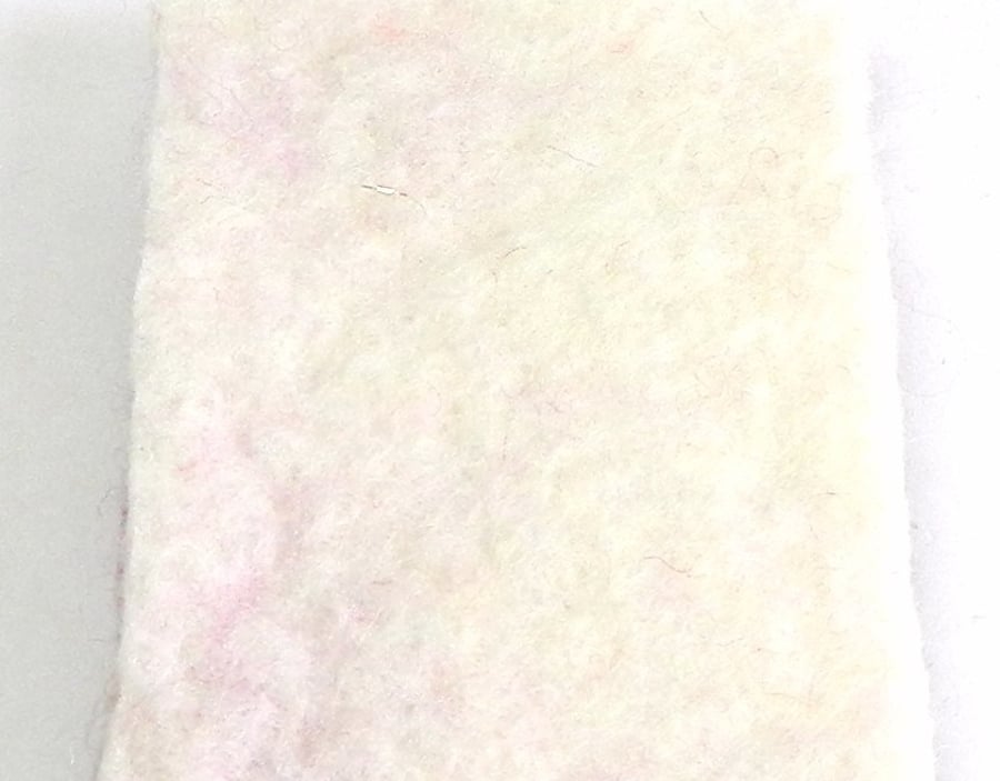 Handmade Felt Fabric Piece for Crafting White