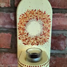 Wall mounted wooden tea light holder