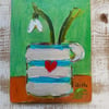 Snowdrop painting on wood 