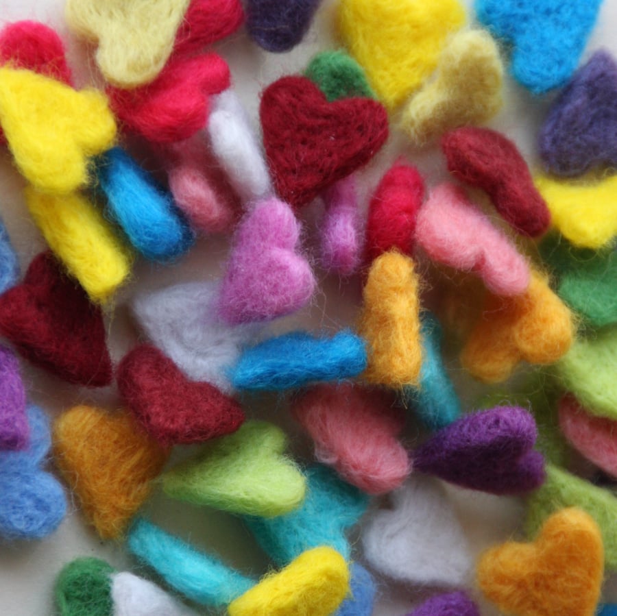 Heartfelt Confetti handmade felt hearts - wedding favours, gifts, table decor 
