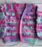 Bobble Cardigan for Toddler 1-2 yrs - Purples Pinks and Greens - Spring Colours