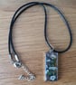 Pretty Real Dried Flower Rectangle Pendant in an Open Bezel - Image 1