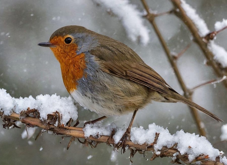 Robin Bird Seasonal Greeting Card A5