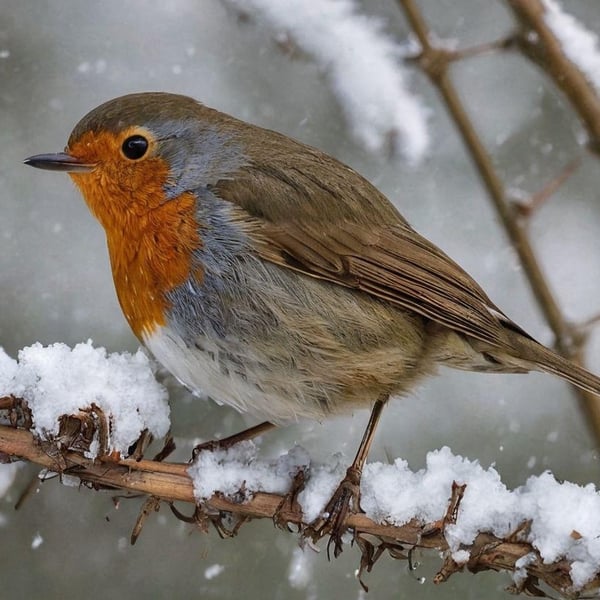 Robin Bird Seasonal Greeting Card A5