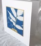 BOTANICAL CYANOTYPE PRINT CARD WITH GOLD LEAF - Image 3