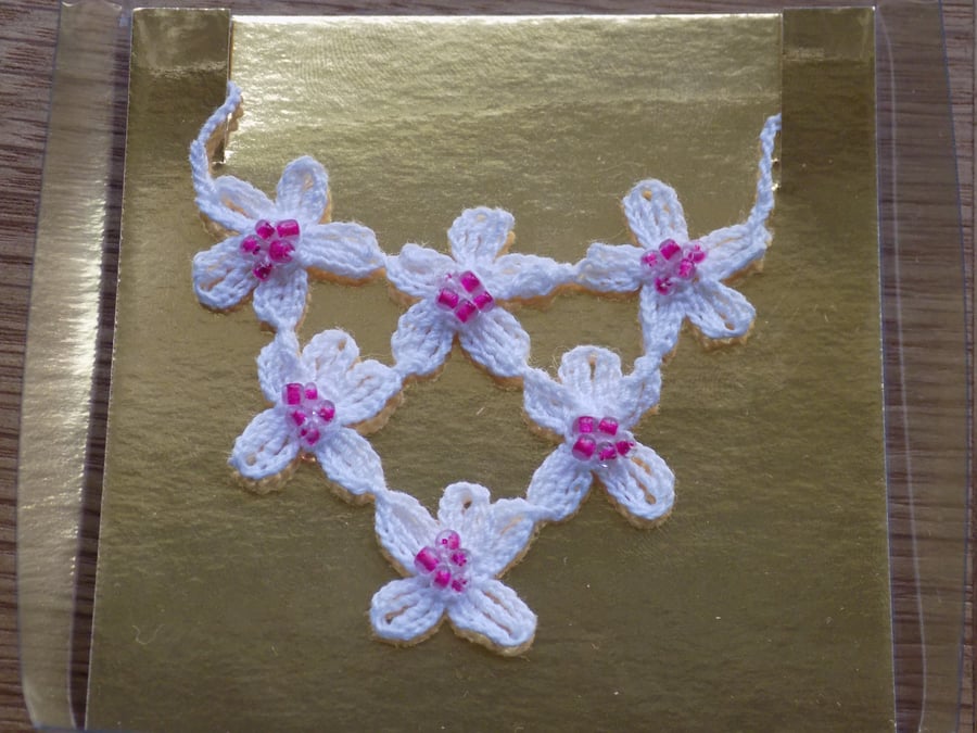 White Flower Crochet Necklace