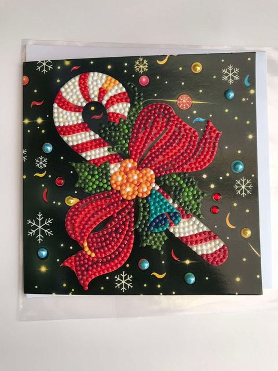  Diamond Art Christmas Card Candy Stick