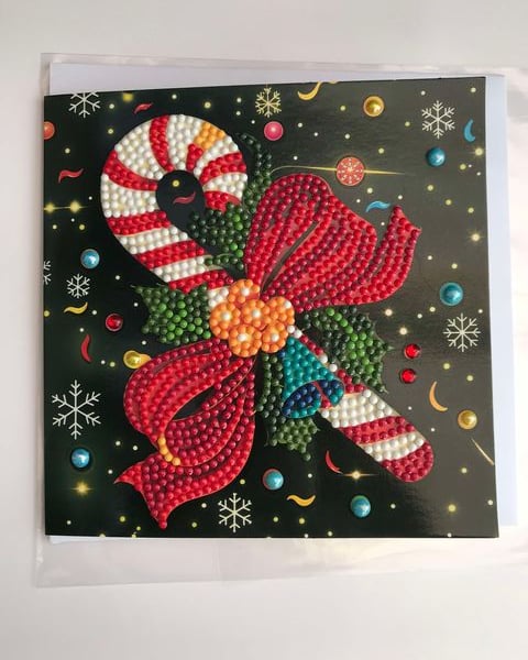  Diamond Art Christmas Card Candy Stick