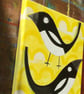 Magpies -Yellow -  fun cute original acrylic painting by Jo Brown Happy Tomato - Image 2