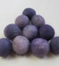 10 2cm Alkanet Purple Natural Dye Felt Balls - Image 1