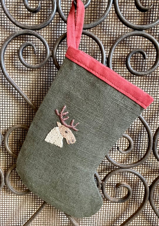 Hand Embroidered Christmas Stocking