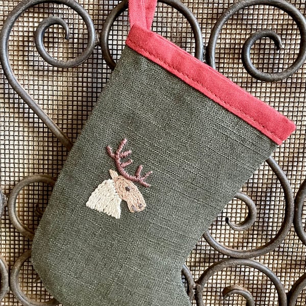 Hand Embroidered Christmas Stocking