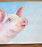 Happy Pig. Farm Animal painting. Original Watercolour - Image 4