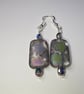 Clear matt peacock rectangular earrings - Image 5