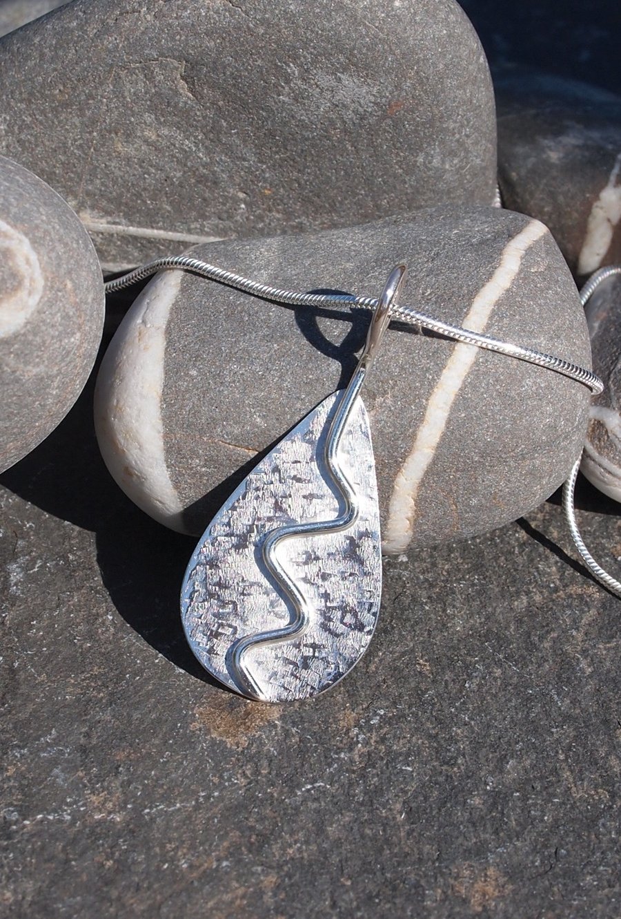 Sterling Silver Pendant, leaf.