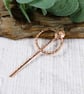 Copper Shawl Pin, Patterned Clasp - Image 8