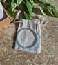 Pale Blue Frosted Glass Rondelle Bead Bracelet  - Image 2