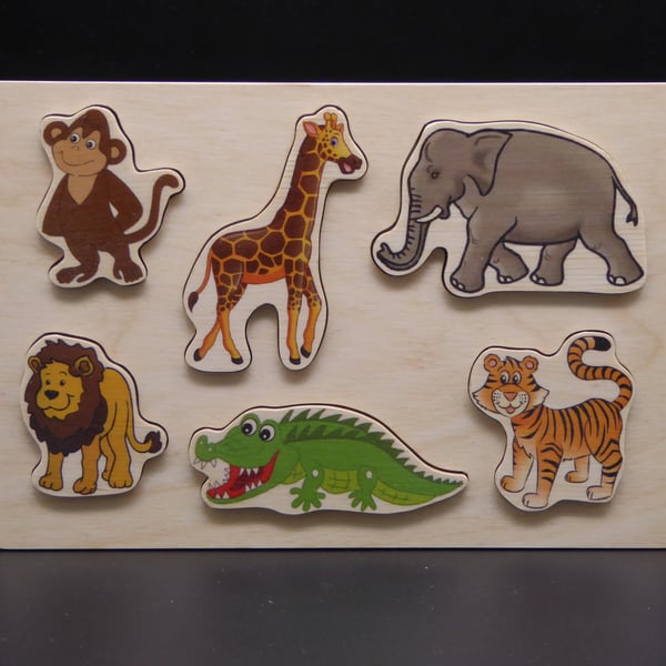 Simple Wooden Puzzle - Zoo Animals