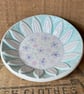 Hand carved ceramic dish pale turquoise